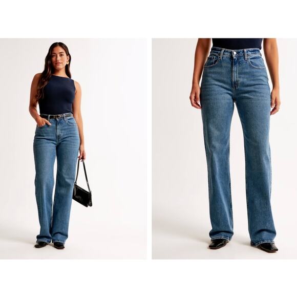 Abercrombie & Fitch Denim - Abercrombie & Fitch 90's Relaxed High Rise Curve Love Jeans Sz 4 long